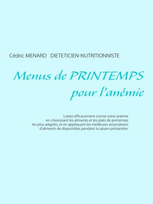 cover image of Menus de printemps pour l'anémie
